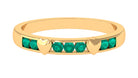 Natural Emerald Heart Eternity Ring in Channel Setting AAA - Rosec Jewels