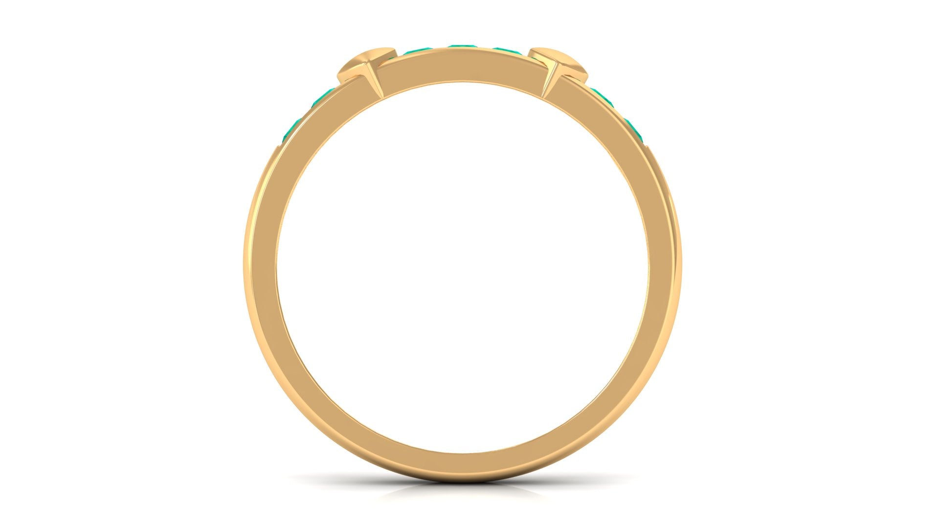 Natural Emerald Heart Eternity Ring in Channel Setting AAA - Rosec Jewels