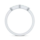Princess Cut Real Emerald Band Ring in Channel Setting AAA - Rosec Jewels