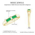 Princess Cut Real Emerald Band Ring in Channel Setting AAA - Rosec Jewels