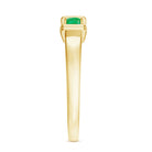 Princess Cut Real Emerald Band Ring in Channel Setting AAA - Rosec Jewels
