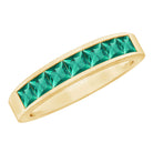 Rosec Jewels-Princess Cut Lab Created Emerald Eternity Band in Channel Setting