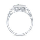 Princess Cut Moissanite Celtic Engagement Ring in Bezel Setting D-VS1 - Rosec Jewels
