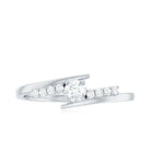 Diamond Promise Ring with Bypass Shank Natural - ( HI-SI ) - Rosec Jewels