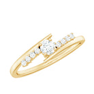 Diamond Promise Ring with Bypass Shank Natural - ( HI-SI ) - Rosec Jewels