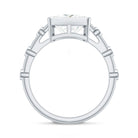 Bezel Set Moissanite Princess Cut Engagement Ring with Spaced Accent D-VS1 - Rosec Jewels