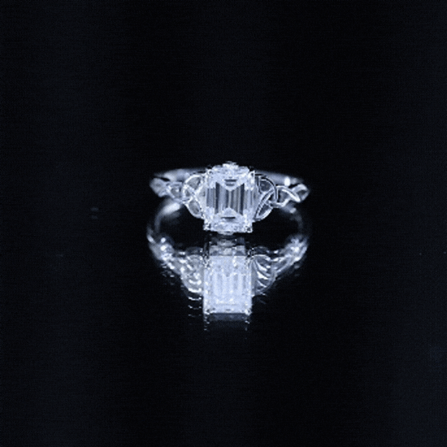 Rosec Jewels-2 CT Moissanite Engagement Ring with Celtic Details