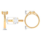 Certified 2 CT Moissanite Oval Cut Engagement Ring D-VS1 - Rosec Jewels
