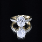 Rosec Jewels-Certified Moissanite Oblong Engagement Ring in Double Prong Setting