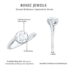 Round Cut Solitaire Zircon Bypass Engagement Ring AAAA - Rosec Jewels