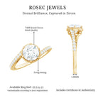Round Cut Solitaire Zircon Bypass Engagement Ring AAAA - Rosec Jewels