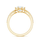 Round Cut Solitaire Zircon Bypass Engagement Ring AAAA - Rosec Jewels