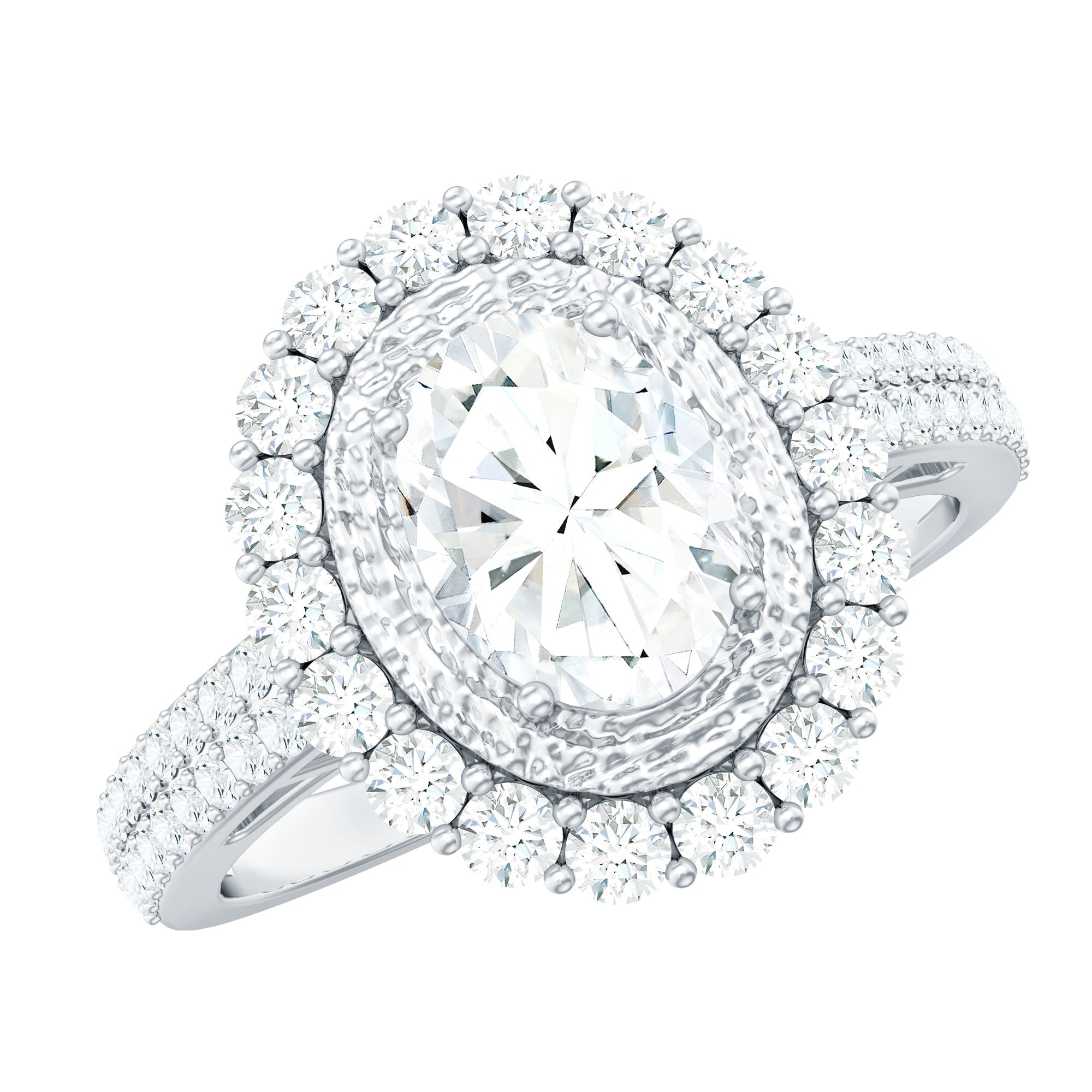 3.25 CT Vintage Inspired Zircon Oval Engagement Ring