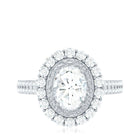 3.25 CT Vintage Inspired Zircon Oval Engagement Ring AAAA - Rosec Jewels