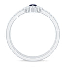 Rosec Jewels-Natural Marquise Cut Blue Sapphire and Diamond Three Piece Stackable Ring Set