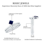 Rosec Jewels-Designer Princess Cut Blue Sapphire and Diamond Flower Wedding Ring Set