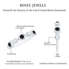Certified Lab Grown Black and White Diamond Half Eternity Ring AAAA ( Synthetic ) - Rosec Jewels