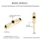 Certified Lab Grown Black and White Diamond Half Eternity Ring AAAA ( Synthetic ) - Rosec Jewels
