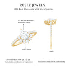 Moissanite Teardrop Engagement Ring with Half Halo D-VS1 - Rosec Jewels