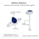 0.5 Carat Pear Shaped Blue Sapphire and Diamond Half Halo Engagement Ring AAA - Rosec Jewels