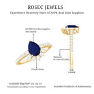0.5 Carat Pear Shaped Blue Sapphire and Diamond Half Halo Engagement Ring AAA - Rosec Jewels