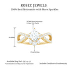 Designer Pear Shaped Moissanite Crossover Engagement Ring D-VS1 - Rosec Jewels
