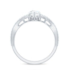 2 CT Pear Cut Cubic Zirconia Crossover Engagement Ring AAAA - Rosec Jewels