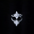 1.50 Ct Pear Shape Moissanite Crown Engagement Ring D-VS1 - Rosec Jewels