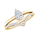 Rosec Jewels-Pear Cut Solitaire Moissanite Engagement Ring with Enhancer