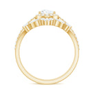 Pear Cut Moissanite Halo Bridal Ring Set with Certificate D-VS1 - Rosec Jewels