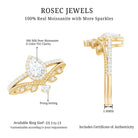 Rosec Jewels-Vintage Style Moissanite Teardrop Wedding Ring Set