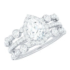 Pear Shaped Moissanite Engagement Ring with 2 Enhancers D-VS1 - Rosec Jewels