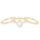 Pear Shaped Moissanite Engagement Ring with 2 Enhancers D-VS1 - Rosec Jewels