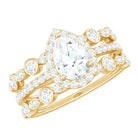 Pear Shaped Cubic Zirconia Trio Wedding Ring Set for Women AAAA - Rosec Jewels