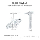 Pear Cut Moissanite Solitaire Bridal Ring Set with Certificate D-VS1 - Rosec Jewels