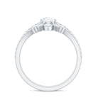 Pear Cut Moissanite Solitaire Bridal Ring Set with Certificate D-VS1 - Rosec Jewels