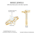 Pear Cut Moissanite Solitaire Bridal Ring Set with Certificate D-VS1 - Rosec Jewels