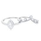 Rosec Jewels-Marquise Cut Moissanite Vintage Wedding Ring Set