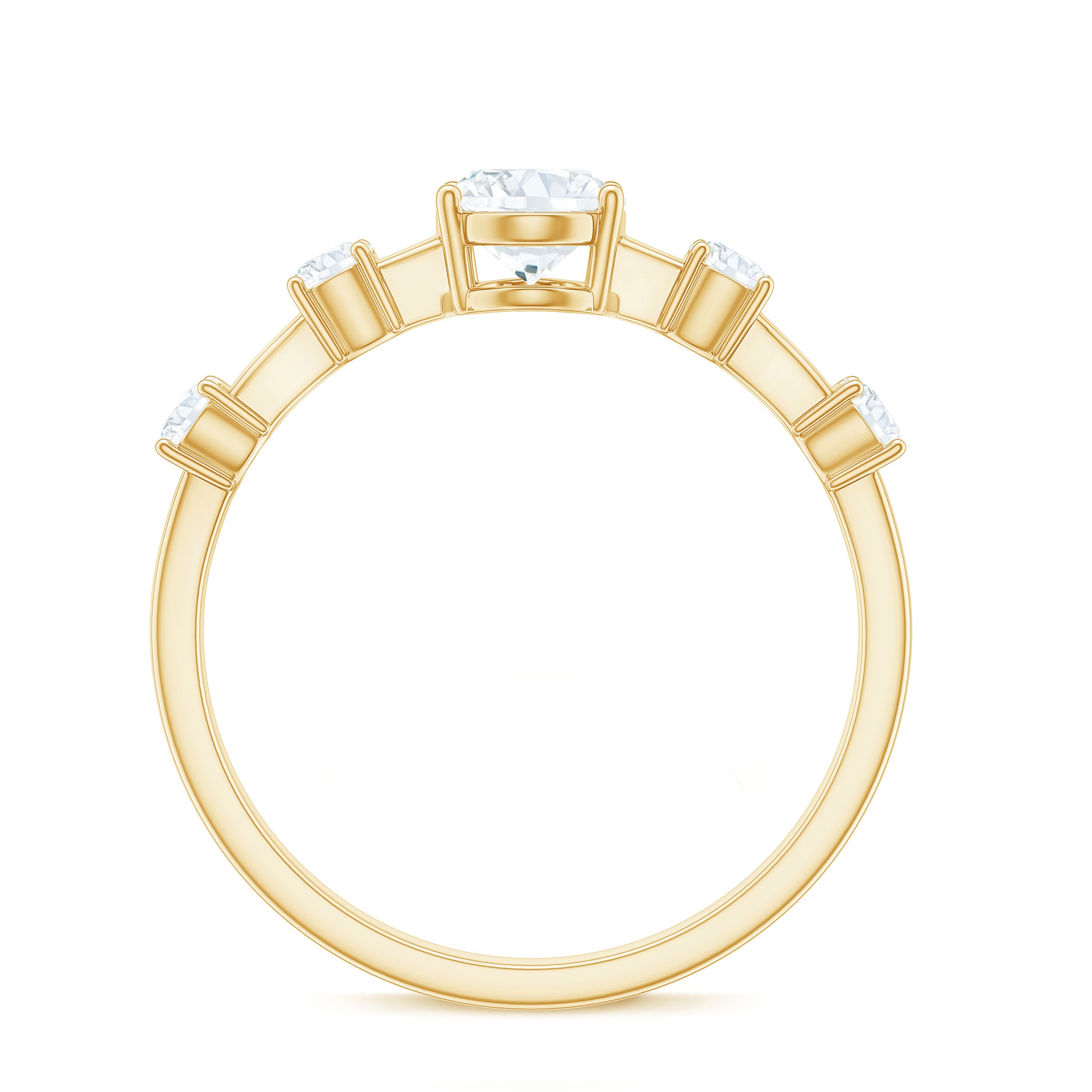 Rosec Jewels-1.75 CT Oval Zircon Solitaire Engagement Ring in Gold