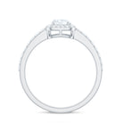 2 CT Oval Cut Zircon Halo Engagement Ring with Side Stones AAAA - Rosec Jewels