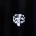 Rosec Jewels-Oval Shaped Moissanite Engagement Ring with Wedding Band Set