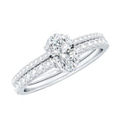 Rosec Jewels-Oval Shaped Moissanite Engagement Ring with Wedding Band Set