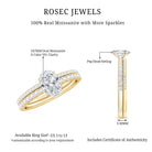 Rosec Jewels-Oval Shaped Moissanite Engagement Ring with Wedding Band Set