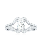 2.25 CT Oval Cut Zircon Engagement Ring with Split Shank AAAA - Rosec Jewels
