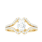2.25 CT Oval Cut Zircon Engagement Ring with Split Shank AAAA - Rosec Jewels