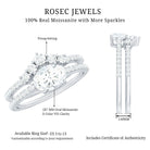 Oval Cut Moissanite Engagement Ring with Wedding Band Set D-VS1 - Rosec Jewels