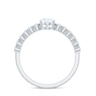 Oval Cut Moissanite Engagement Ring with Side Stones D-VS1 - Rosec Jewels