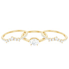 Rosec Jewels-Brilliant Cut Moissanite Trio Wedding Ring Set with Certificate