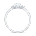 2 CT Oval Cubic Zirconia Engagement Ring with Half Halo AAAA - Rosec Jewels
