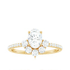 2 CT Oval Cubic Zirconia Engagement Ring with Half Halo AAAA - Rosec Jewels